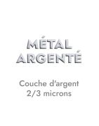 Petite pampille dent en metal plaque argent antique mat-14mm