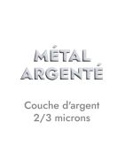 Breloque peace metal placage argent-17mm