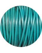 Cuir plat lisse de 3mm bleu turquoise version 2 en vente au cm