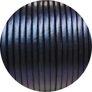 Cuir plat 3mm bleu métal en vente au cm