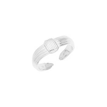 Bague noeud en étain plaqué argent 10microns blanc brillant