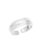 Bague anneau rainure centrale en étain plaqué argent 10microns blanc brillant