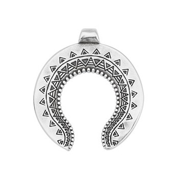 Fer à cheval tribal de 46mm en métal placage argent