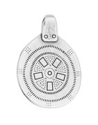 Pendentif tribal de 48mm en métal placage argent