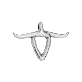 Pendant crane de buffle stylisé de 36mm en placage argent