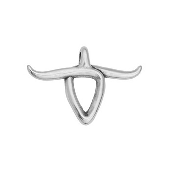 Pendant crane de buffle stylisé de 51mm en placage argent