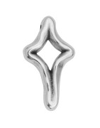 Pendant croix stylisée de 36mm en placage argent