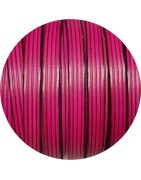 Cuir plat de 10mm fantaisie fuchsia avec 3 rainures en vente au cm