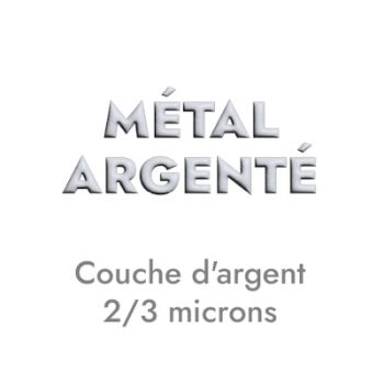 Passant double 2 boules placage argent pour cuir plat de 3mm