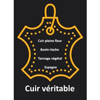 Lacet de cuir rond vieux cognac de 4mm-Espagne-Premium