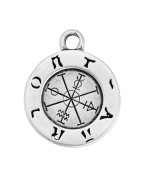 Boussole viking de 45mm en métal placage argent