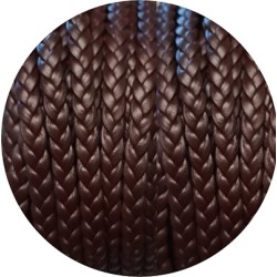 Cordon de cuir plat tresse 5mm marron foncé version 2 en vente au cm Cordon de cuir plat tresse 5mm marron foncé version 2 en vente au cm