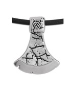 Hache viking de 32mm en métal placage argent