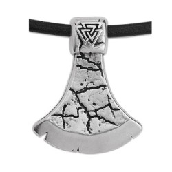 Hache viking de 32mm en métal placage argent