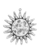 Soleil ou tournesol de 49mm en métal placage argent