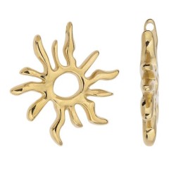 Soleil pour collier de 27mm en métal couleur or