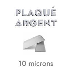 Bouton de col a visser en métal plaqué argent 10 microns