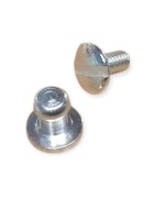 Bouton de col a visser en métal plaqué argent 10 microns