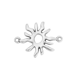 Intercalaire soleil pour collier de 26mm en métal placage argent