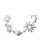 Intercalaire soleil pour collier de 26mm en métal placage argent