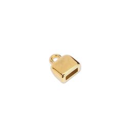 Paire d'embouts a coller couleur or pour cuir plat de 5mm Paire d'embouts a coller couleur or pour cuir plat de 5mm