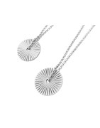 Rondelle de 20mm striée sur les 2 faces plaqué argent 10microns