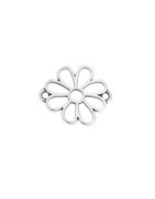 Intercalaire fleur ajourée de 19mm en métal placage argent
