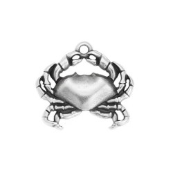 Pendentif crabe en métal placage argent