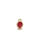 Pendentif grenade émaillée rouge en métal couleur or