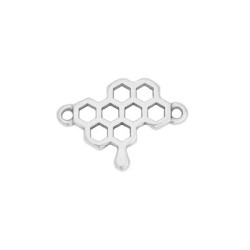 Intercalaire nid d'abeille de 21mm en métal placage argent