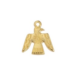 Pampille aigle maya de 16mm en métal couleur or