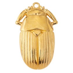 Pendentif scarabée de 39mm en métal couleur or