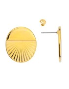 Boucle d'oreille ronde de 24mm et sa fixation couleur or brillant