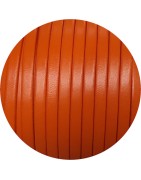 Cuir plat lisse de 5mm orange vif en vente au cm