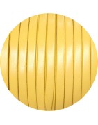 Cuir plat lisse de 5mm jaune vif en vente au cm