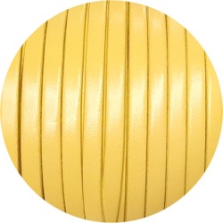 Cuir plat lisse de 5mm jaune vif en vente au cm
