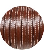 Cuir plat de 10mm marron cognac coutures en vente au cm-Premium