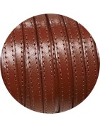 Cuir plat de 10mm cognac couture marron en vente au cm-Premium
