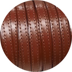 Cuir plat de 10mm cognac couture marron en vente au cm-Premium
