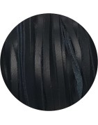 Cuir plat de 3mm soft bleu foncé bords droits en vente au cm