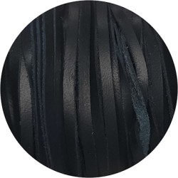Cuir plat de 3mm soft bleu foncé bords droits en vente au cm