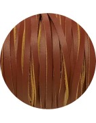 Cuir plat de 3mm soft caramel bords droits en vente au cm