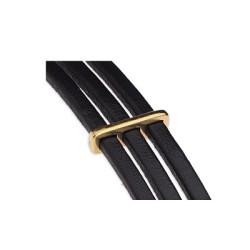 Passant triple couleur or pour cuir plat de 3mm Passant triple couleur or pour cuir plat de 3mm