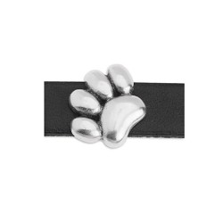Passant patte de chien zamak placage argent pour cuir plat de 10mm Passant patte de chien zamak placage argent pour cuir plat de 10mm