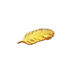 Passant plume couleur or pour cuir plat de 3mm