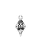 Pampille bicone à picots de 18mm en métal placage argent