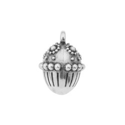 Pampille gland à picots de 17mm en métal placage argent