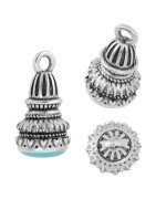 Pendentif ethnique pour collier avec émail en métal placage argent