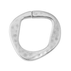 Anneau sécable de 27mm en étain placage argent