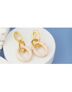 Anneau ovale sécable de 36mm en étain couleur or